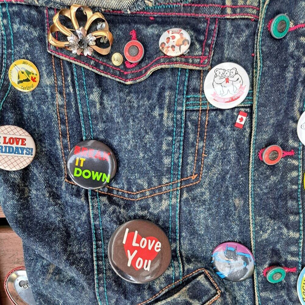 %Vintage Major Damage Jean Jacket Embroidered Buttons Y2K 80s 90s Men Large - Picture 14 of 14